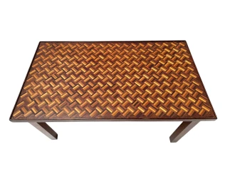 Pair of Mid-Century Modern Side Tables with Mosaic Inlaid Tops, 1960s